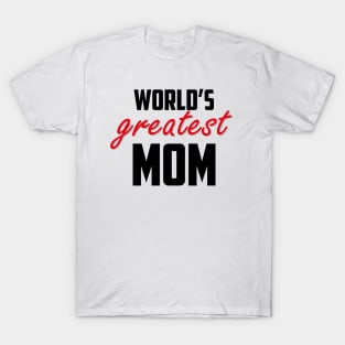 World's Greatest Mom Red Black Bold T-Shirt